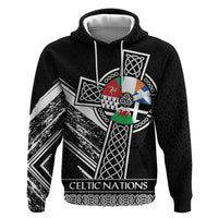 Cross Celtic Nations Hoodie Six Celtic Countries Grunge Style - Wonder Print Shop