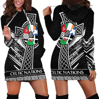 Cross Celtic Nations Hoodie Dress Six Celtic Countries Grunge Style - Wonder Print Shop