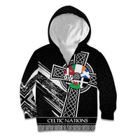 Cross Celtic Nations Kid Hoodie Six Celtic Countries Grunge Style - Wonder Print Shop