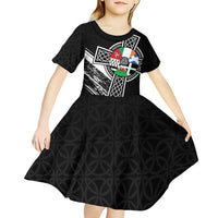 Cross Celtic Nations Kid Short Sleeve Dress Six Celtic Countries Grunge Style - Wonder Print Shop