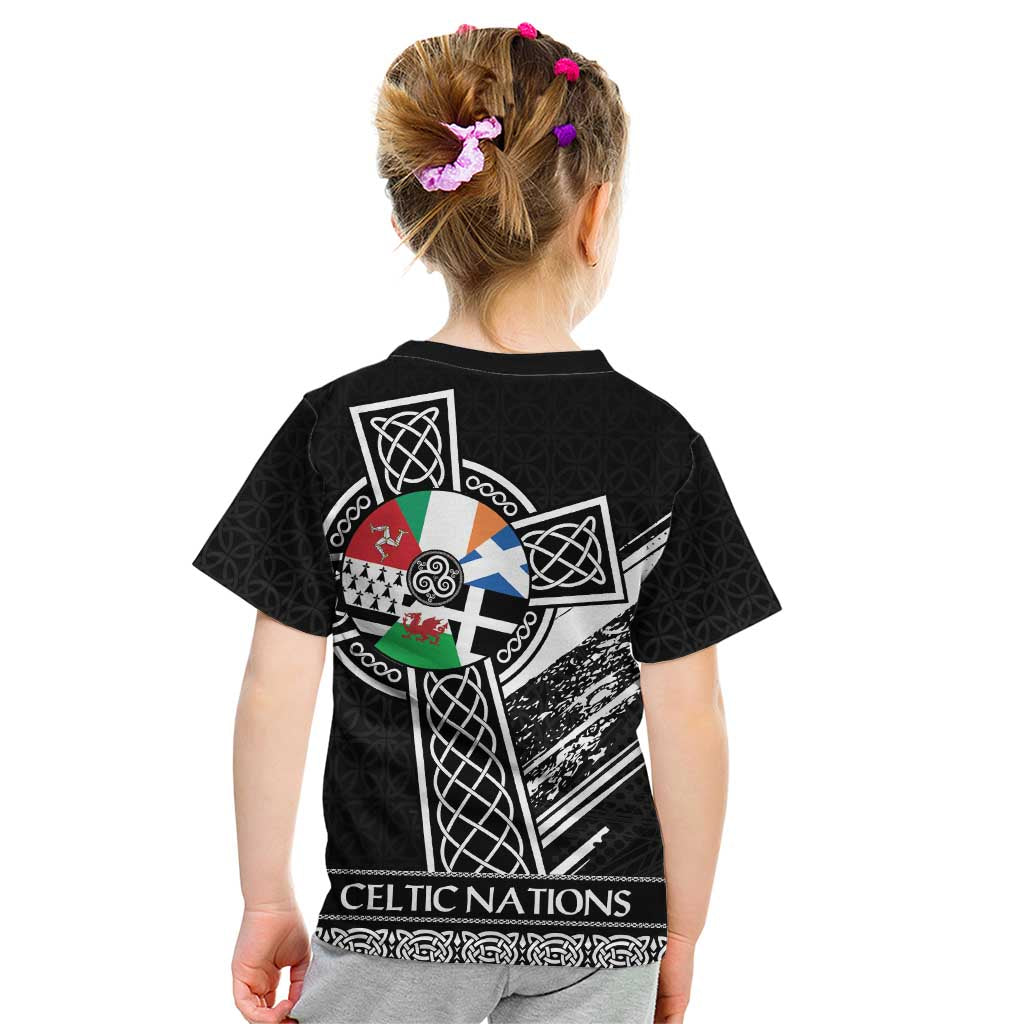 Cross Celtic Nations Kid T Shirt Six Celtic Countries Grunge Style - Wonder Print Shop