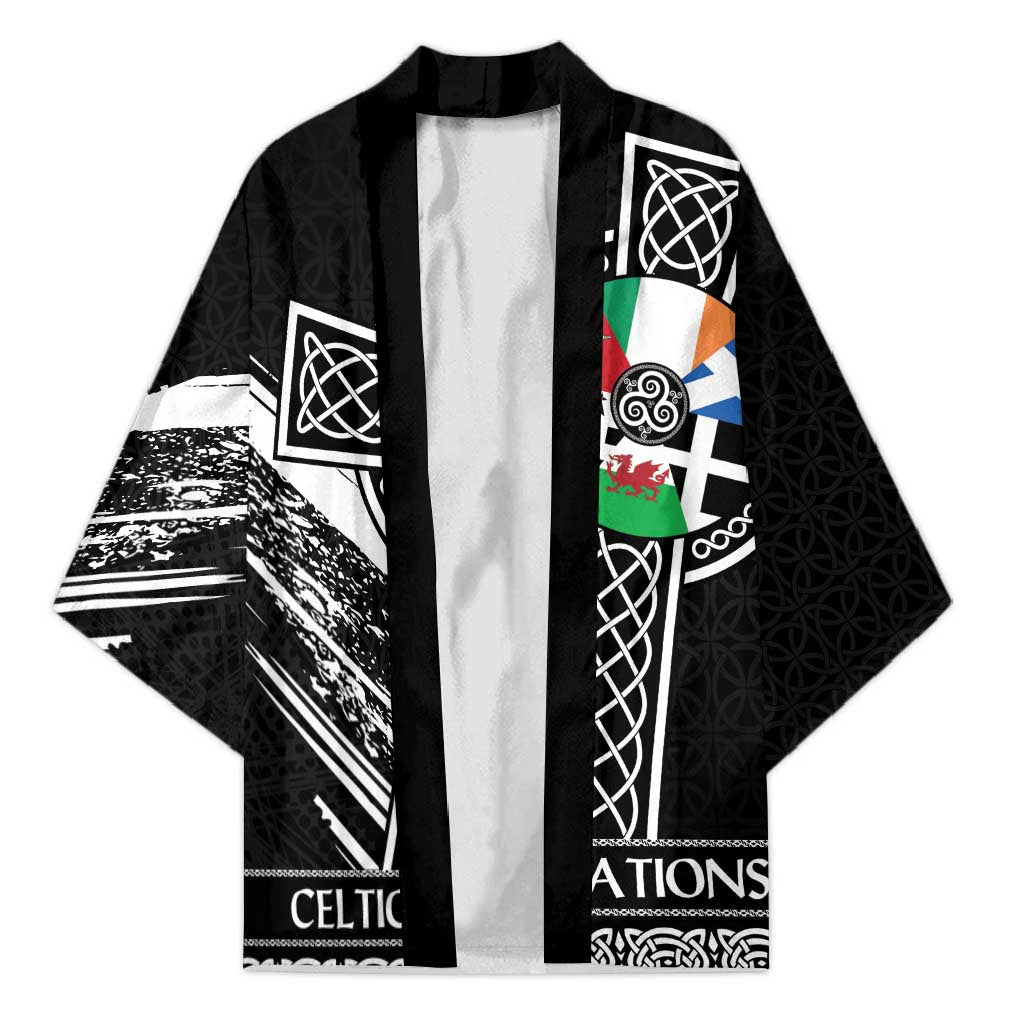 Cross Celtic Nations Kimono Six Celtic Countries Grunge Style - Wonder Print Shop