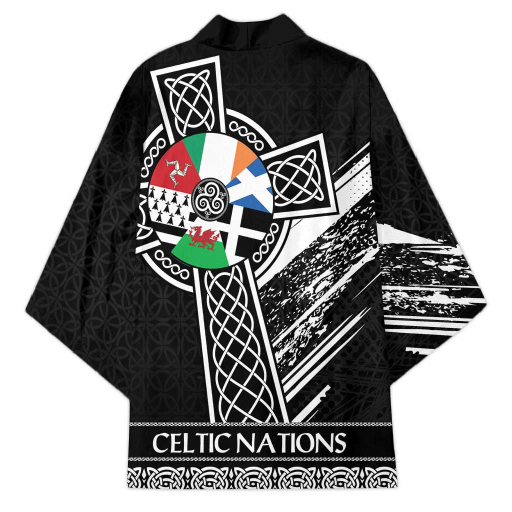 Cross Celtic Nations Kimono Six Celtic Countries Grunge Style - Wonder Print Shop