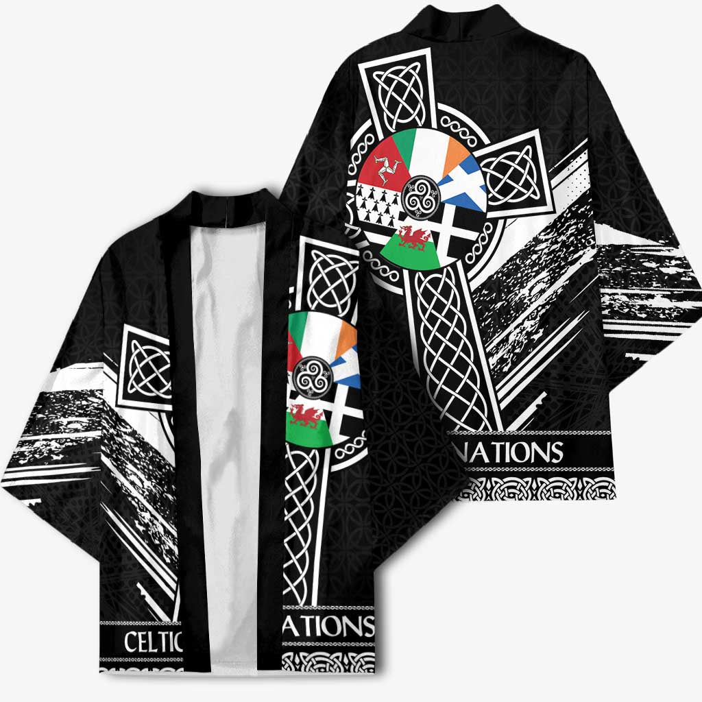 Cross Celtic Nations Kimono Six Celtic Countries Grunge Style - Wonder Print Shop