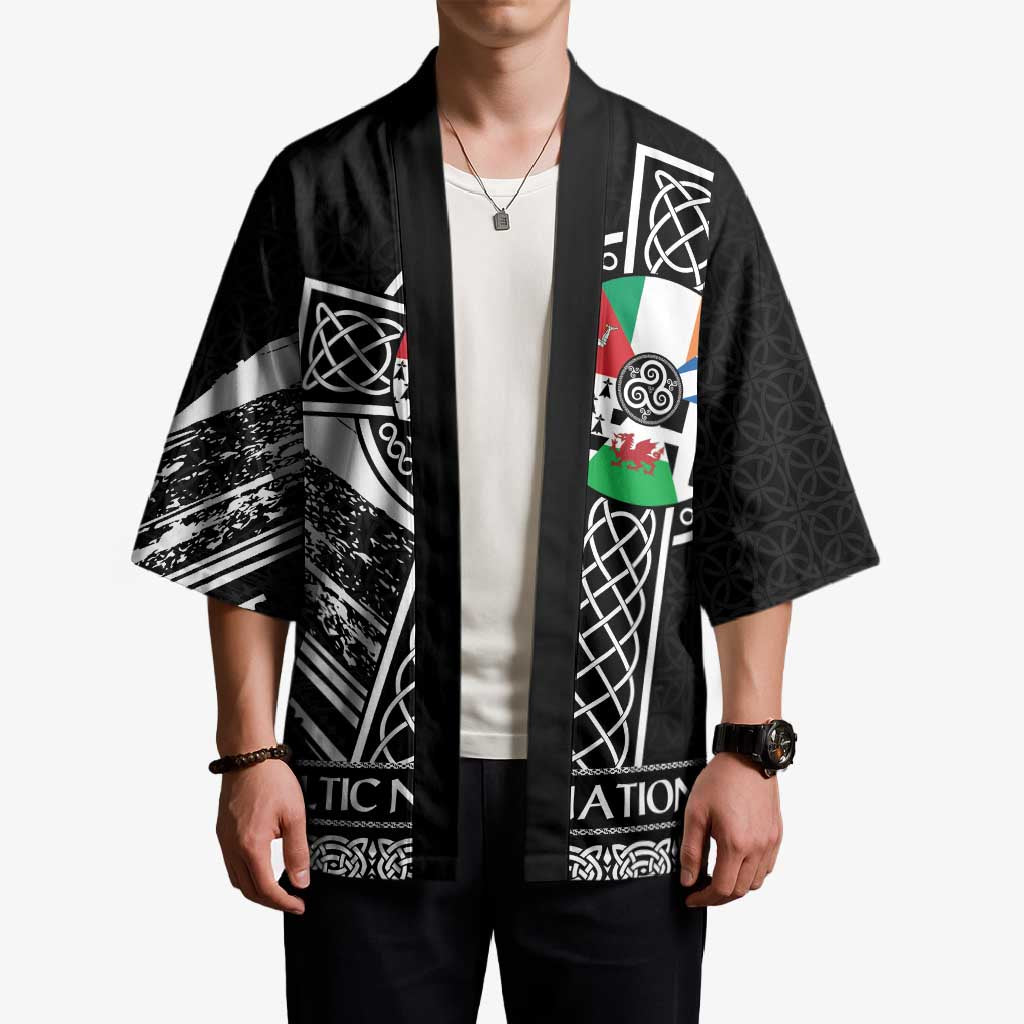Cross Celtic Nations Kimono Six Celtic Countries Grunge Style - Wonder Print Shop