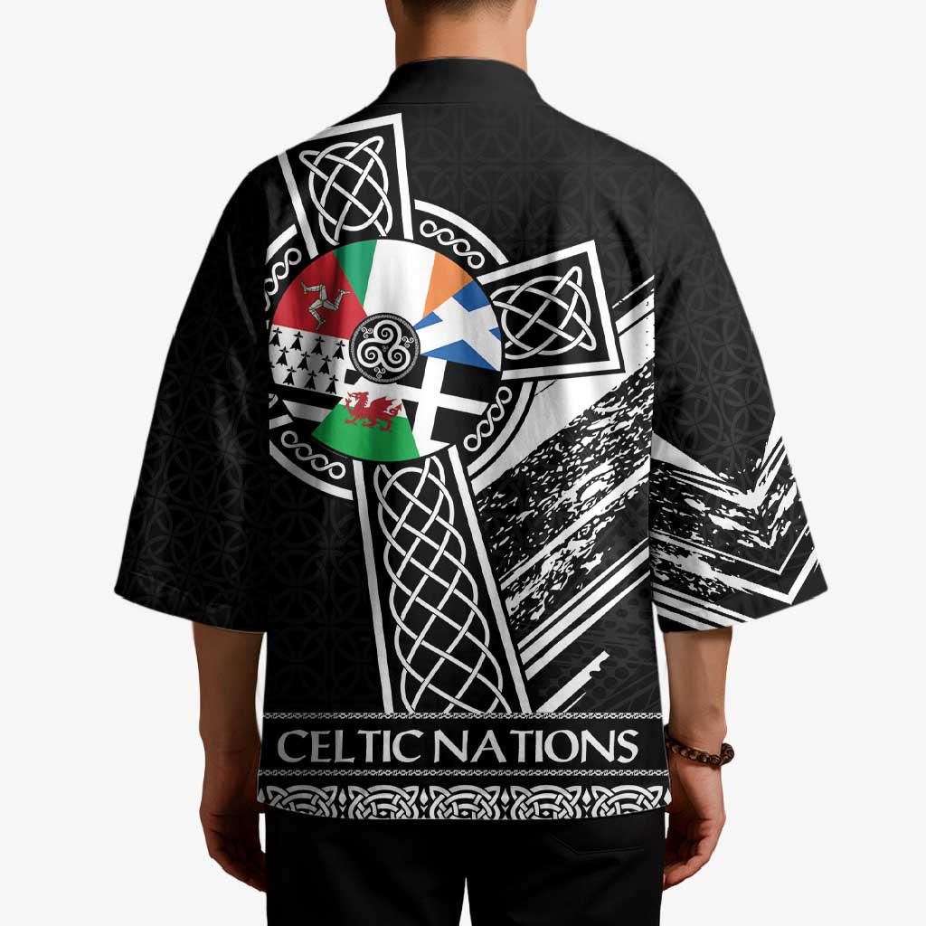 Cross Celtic Nations Kimono Six Celtic Countries Grunge Style - Wonder Print Shop