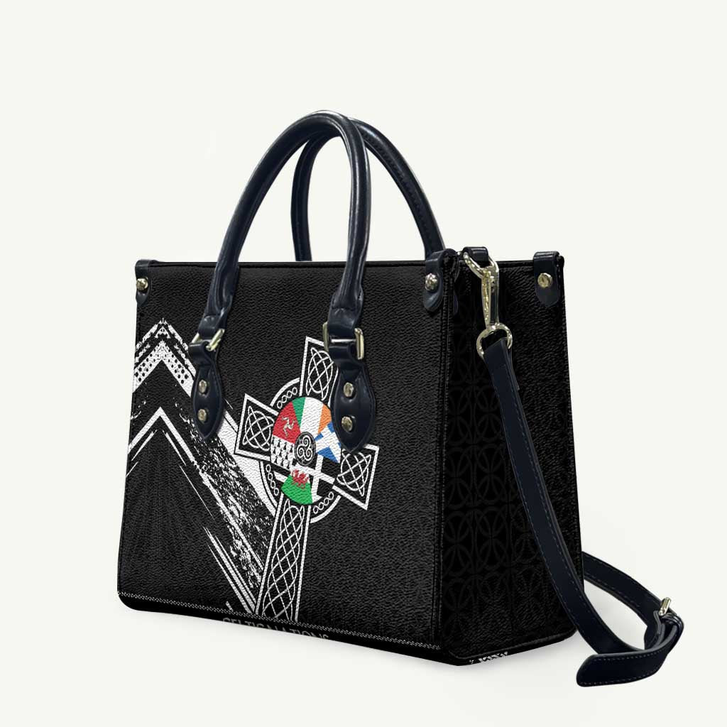 Cross Celtic Nations Leather Bag Six Celtic Countries Grunge Style - Wonder Print Shop
