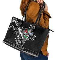 Cross Celtic Nations Leather Tote Bag Six Celtic Countries Grunge Style - Wonder Print Shop