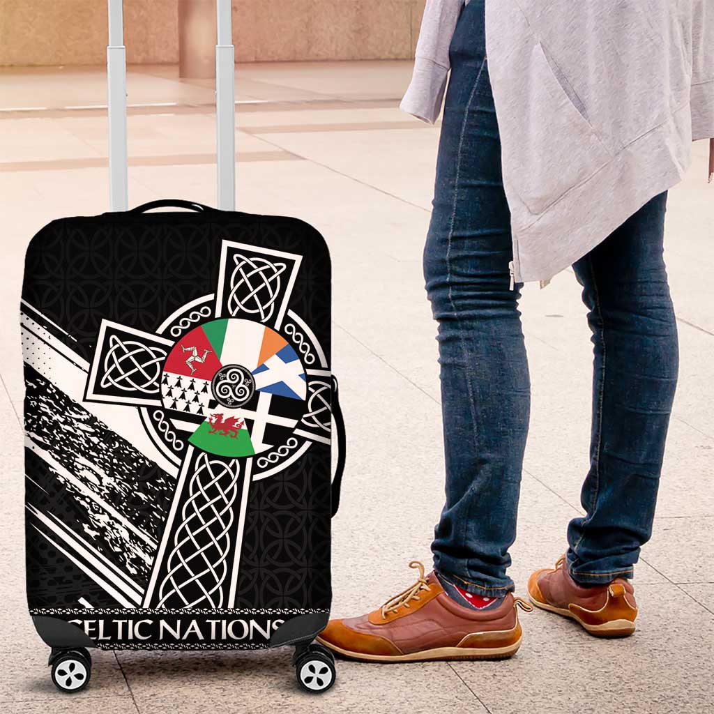 Cross Celtic Nations Luggage Cover Six Celtic Countries Grunge Style - Wonder Print Shop