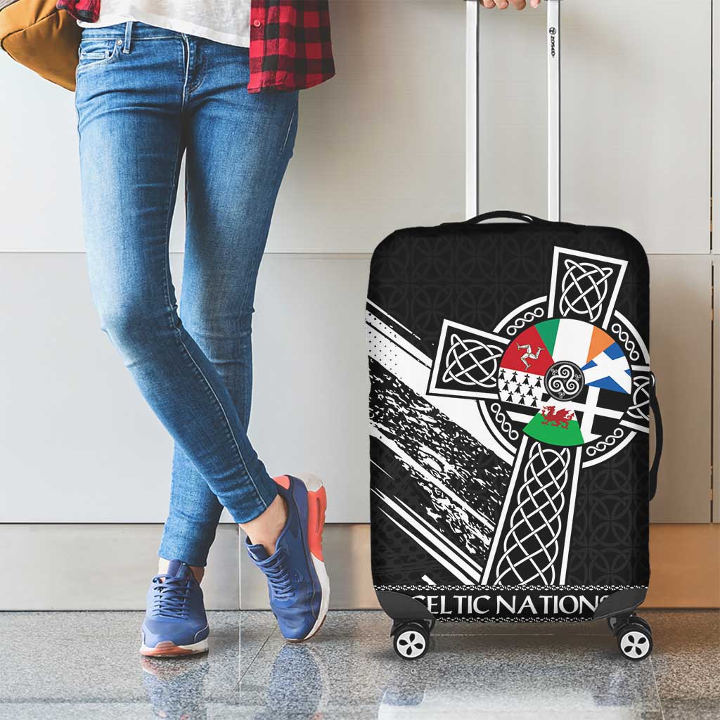 Cross Celtic Nations Luggage Cover Six Celtic Countries Grunge Style - Wonder Print Shop
