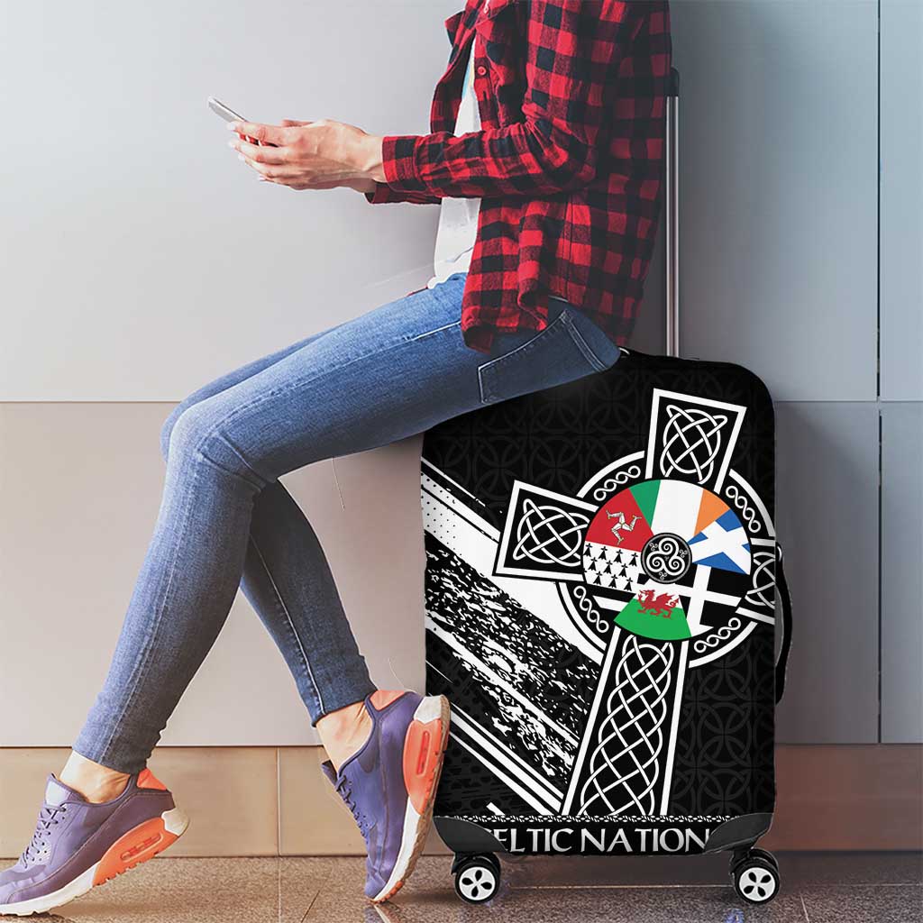 Cross Celtic Nations Luggage Cover Six Celtic Countries Grunge Style - Wonder Print Shop