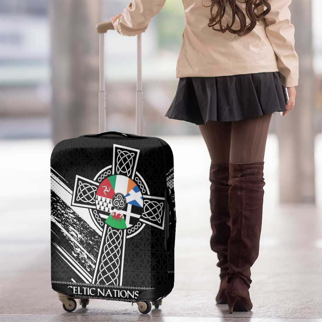 Cross Celtic Nations Luggage Cover Six Celtic Countries Grunge Style - Wonder Print Shop