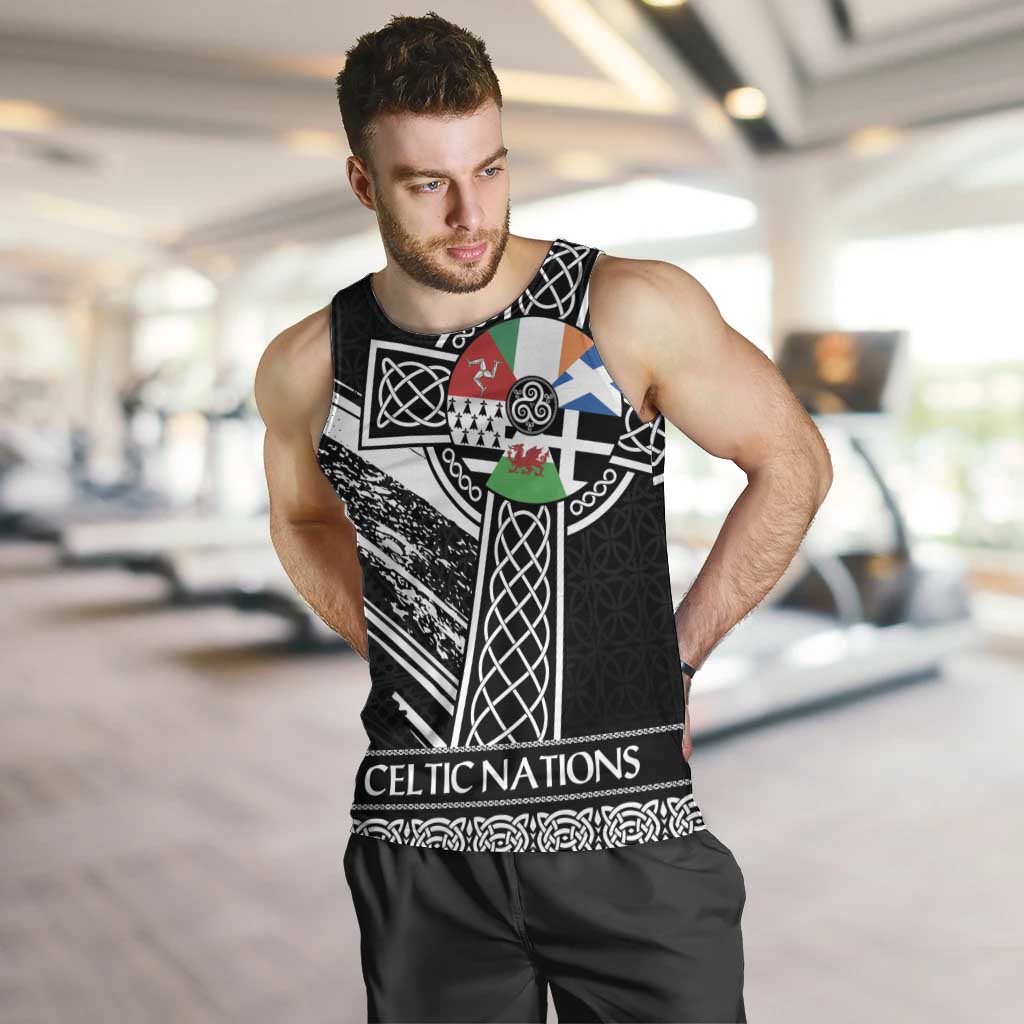 Cross Celtic Nations Men Tank Top Six Celtic Countries Grunge Style - Wonder Print Shop