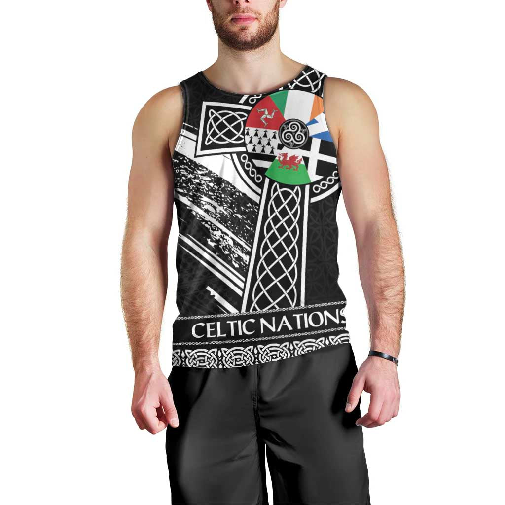 Cross Celtic Nations Men Tank Top Six Celtic Countries Grunge Style - Wonder Print Shop