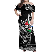 Cross Celtic Nations Off Shoulder Maxi Dress Six Celtic Countries Grunge Style - Wonder Print Shop