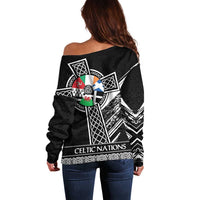 Cross Celtic Nations Off Shoulder Sweater Six Celtic Countries Grunge Style - Wonder Print Shop