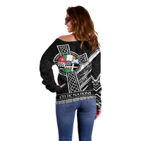 Cross Celtic Nations Off Shoulder Sweater Six Celtic Countries Grunge Style - Wonder Print Shop
