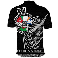 Cross Celtic Nations Polo Shirt Six Celtic Countries Grunge Style - Wonder Print Shop