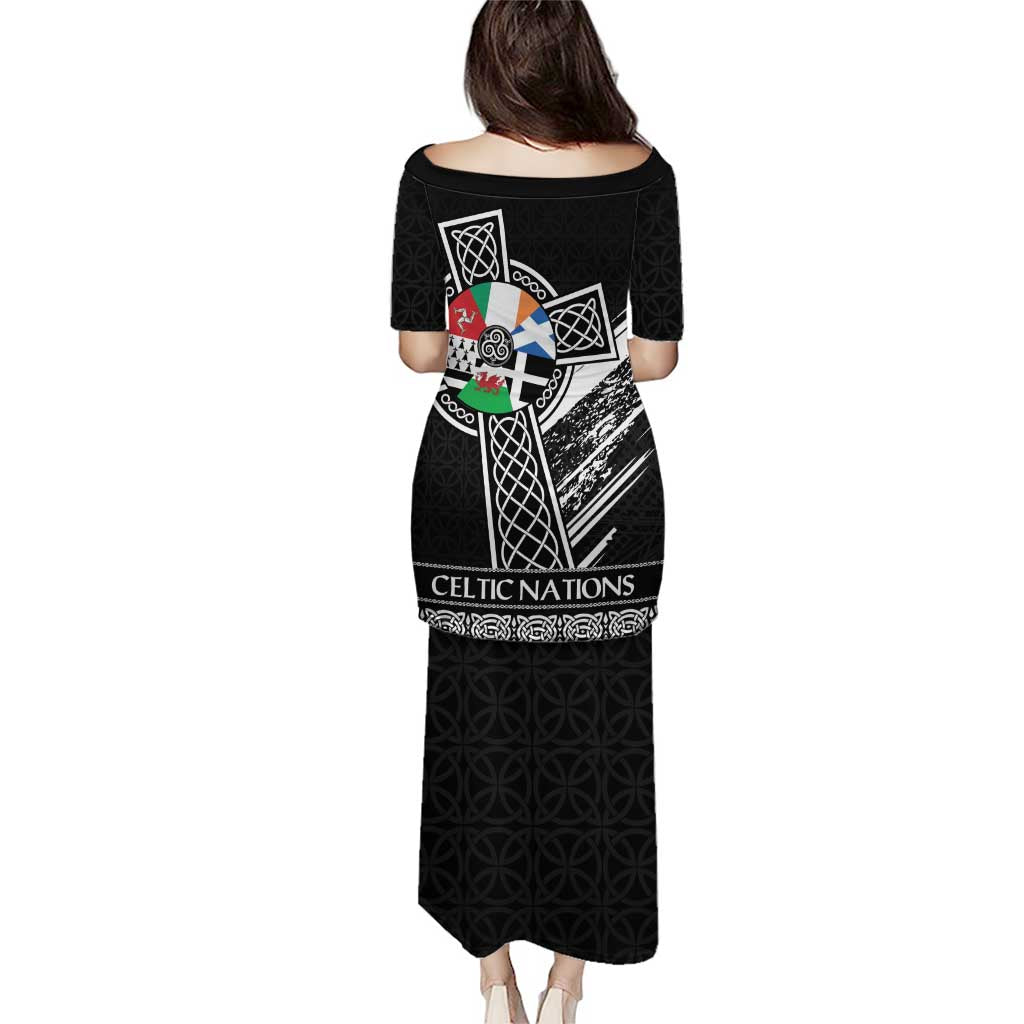 Cross Celtic Nations Puletasi Six Celtic Countries Grunge Style - Wonder Print Shop