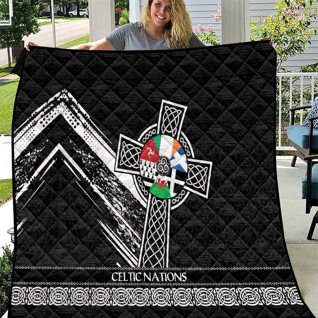 Cross Celtic Nations Quilt Six Celtic Countries Grunge Style - Wonder Print Shop