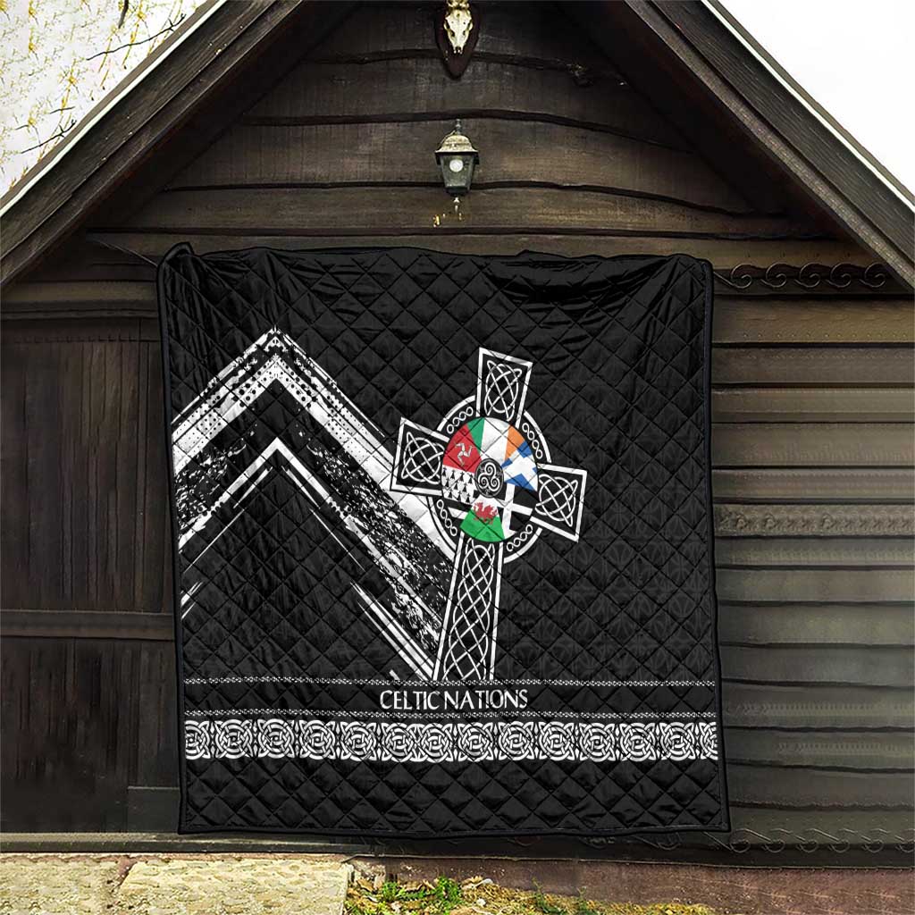 Cross Celtic Nations Quilt Six Celtic Countries Grunge Style - Wonder Print Shop