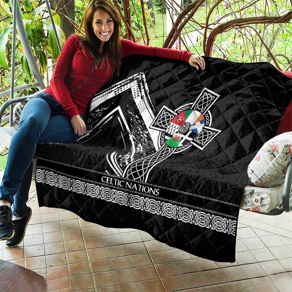 Cross Celtic Nations Quilt Six Celtic Countries Grunge Style - Wonder Print Shop