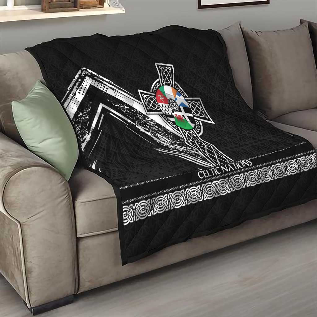 Cross Celtic Nations Quilt Six Celtic Countries Grunge Style - Wonder Print Shop