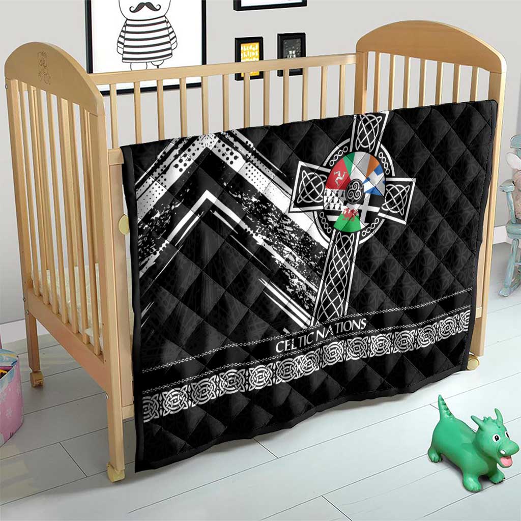 Cross Celtic Nations Quilt Six Celtic Countries Grunge Style - Wonder Print Shop
