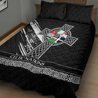 Cross Celtic Nations Quilt Bed Set Six Celtic Countries Grunge Style - Wonder Print Shop