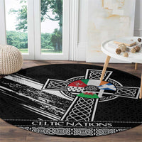 Cross Celtic Nations Round Carpet Six Celtic Countries Grunge Style - Wonder Print Shop