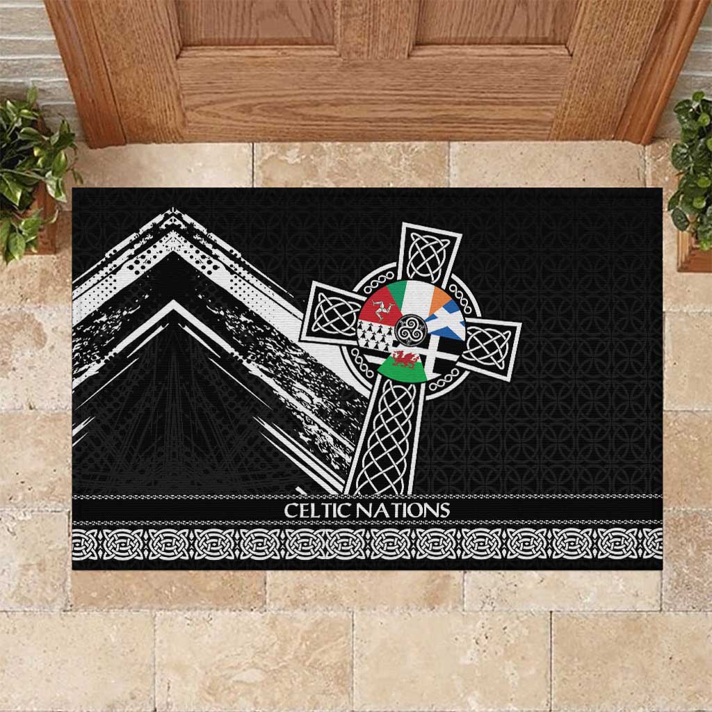 Cross Celtic Nations Rubber Doormat Six Celtic Countries Grunge Style - Wonder Print Shop