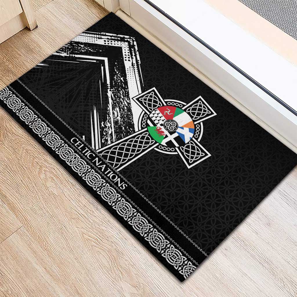 Cross Celtic Nations Rubber Doormat Six Celtic Countries Grunge Style - Wonder Print Shop