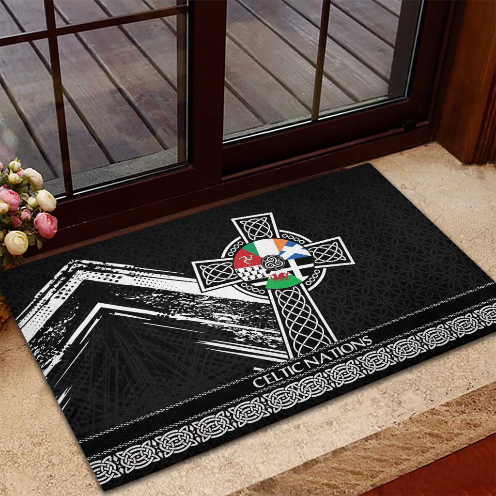 Cross Celtic Nations Rubber Doormat Six Celtic Countries Grunge Style - Wonder Print Shop