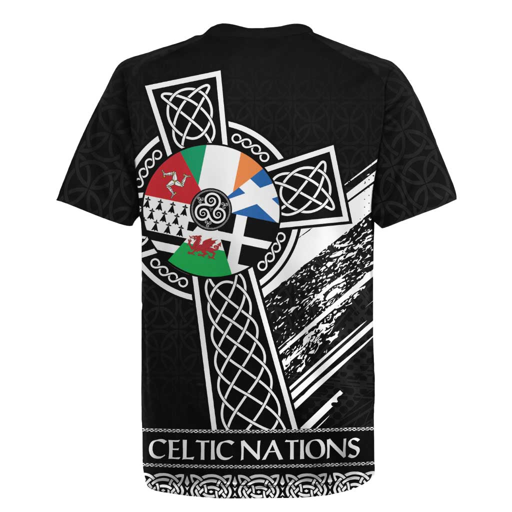 Cross Celtic Nations Rugby Jersey Six Celtic Countries Grunge Style - Wonder Print Shop