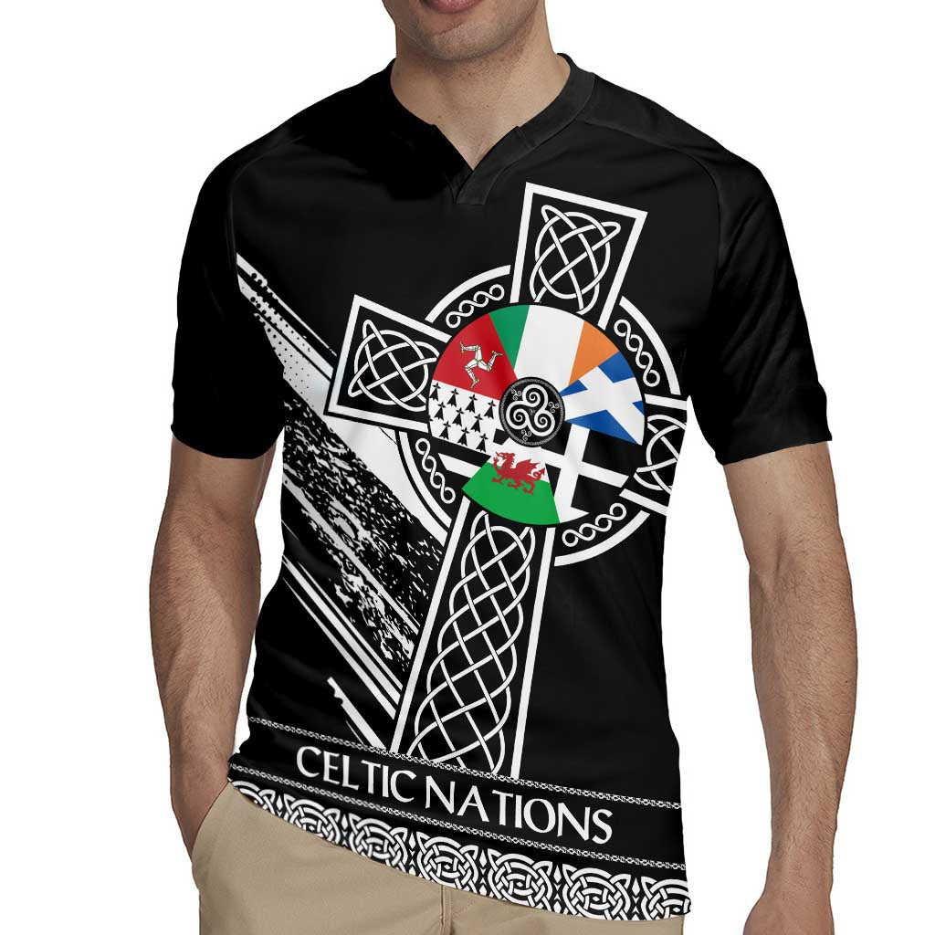 Cross Celtic Nations Rugby Jersey Six Celtic Countries Grunge Style - Wonder Print Shop