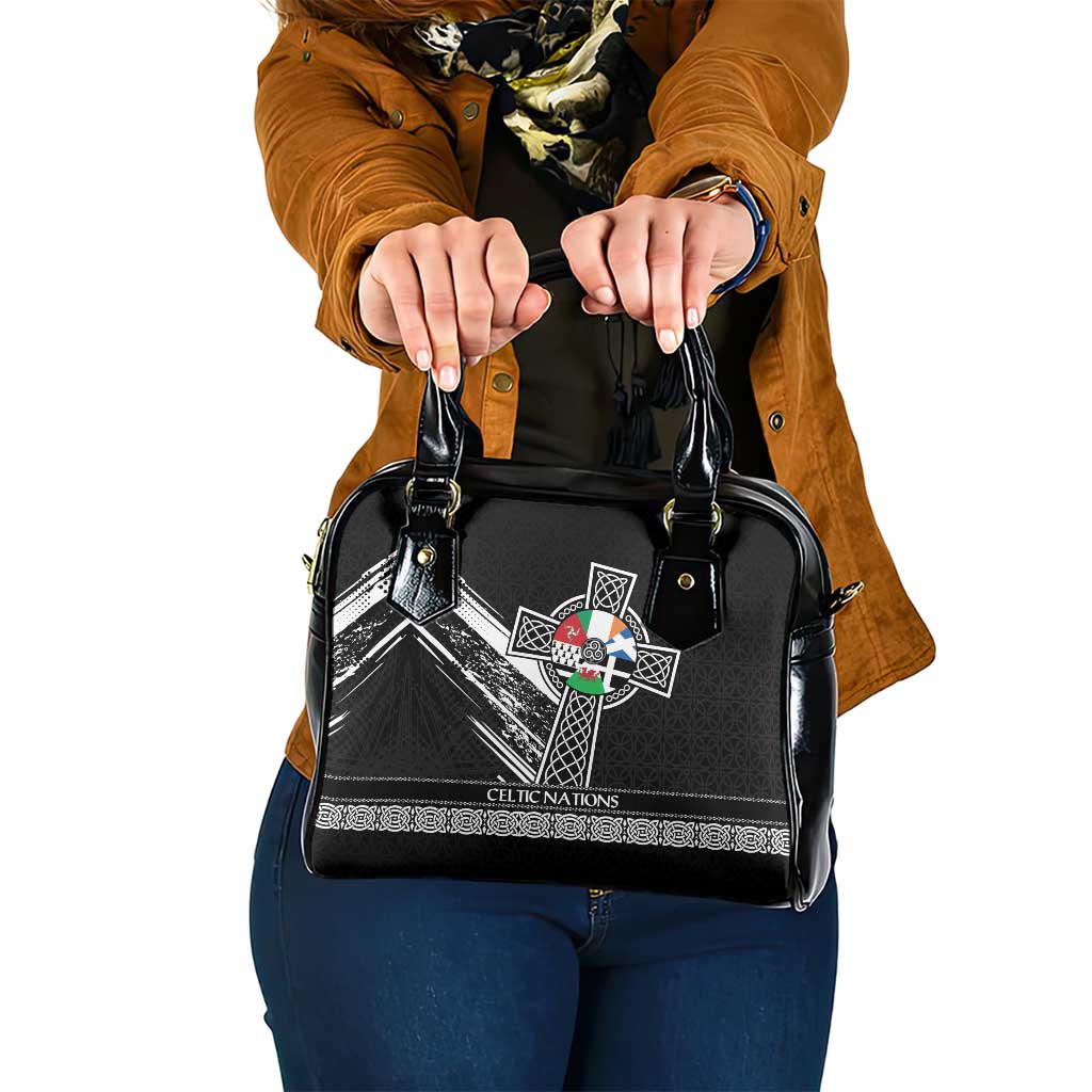 Cross Celtic Nations Shoulder Handbag Six Celtic Countries Grunge Style - Wonder Print Shop