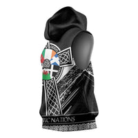 Cross Celtic Nations Sleeveless Hoodie Six Celtic Countries Grunge Style - Wonder Print Shop