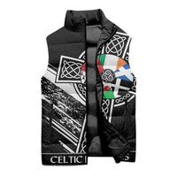 Cross Celtic Nations Sleeveless Puffer Jacket Six Celtic Countries Grunge Style - Wonder Print Shop