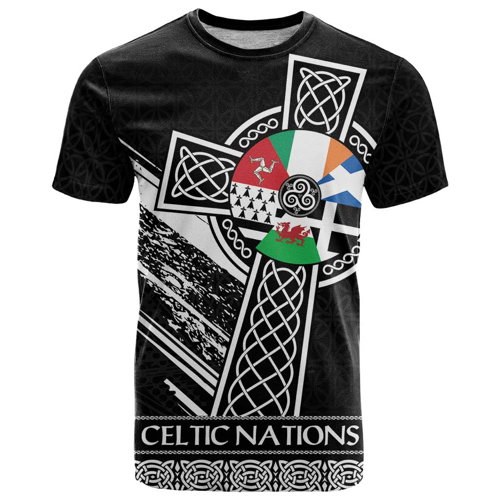 Cross Celtic Nations T Shirt Six Celtic Countries Grunge Style - Wonder Print Shop