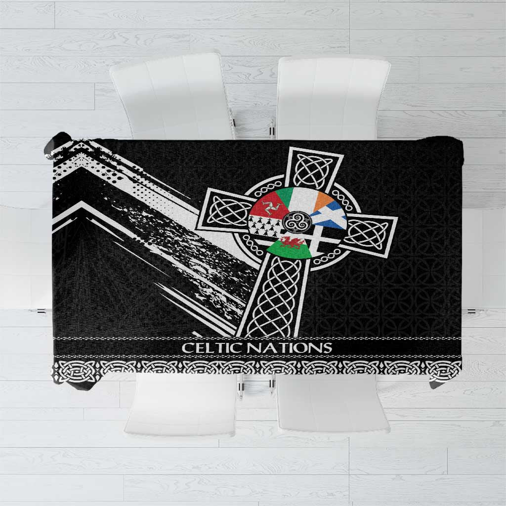 Cross Celtic Nations Tablecloth Six Celtic Countries Grunge Style - Wonder Print Shop
