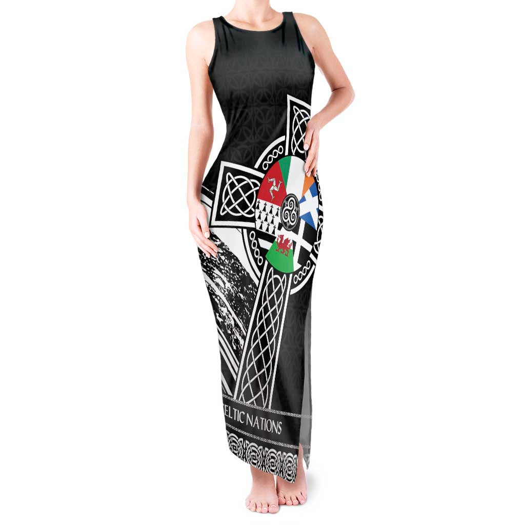 Cross Celtic Nations Tank Maxi Dress Six Celtic Countries Grunge Style - Wonder Print Shop