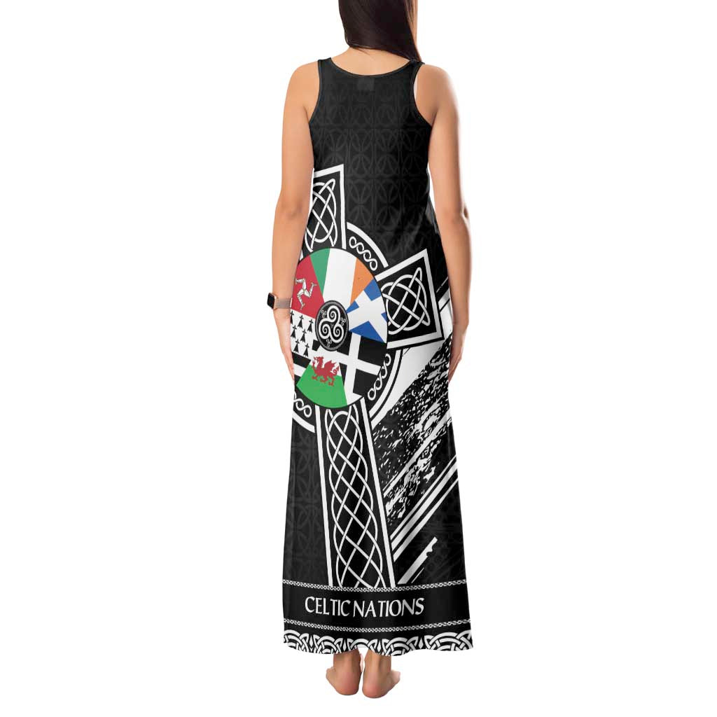 Cross Celtic Nations Tank Maxi Dress Six Celtic Countries Grunge Style - Wonder Print Shop