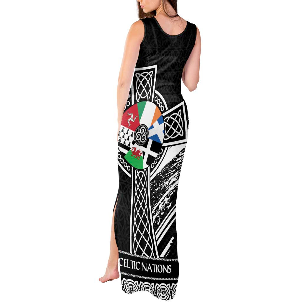 Cross Celtic Nations Tank Maxi Dress Six Celtic Countries Grunge Style - Wonder Print Shop