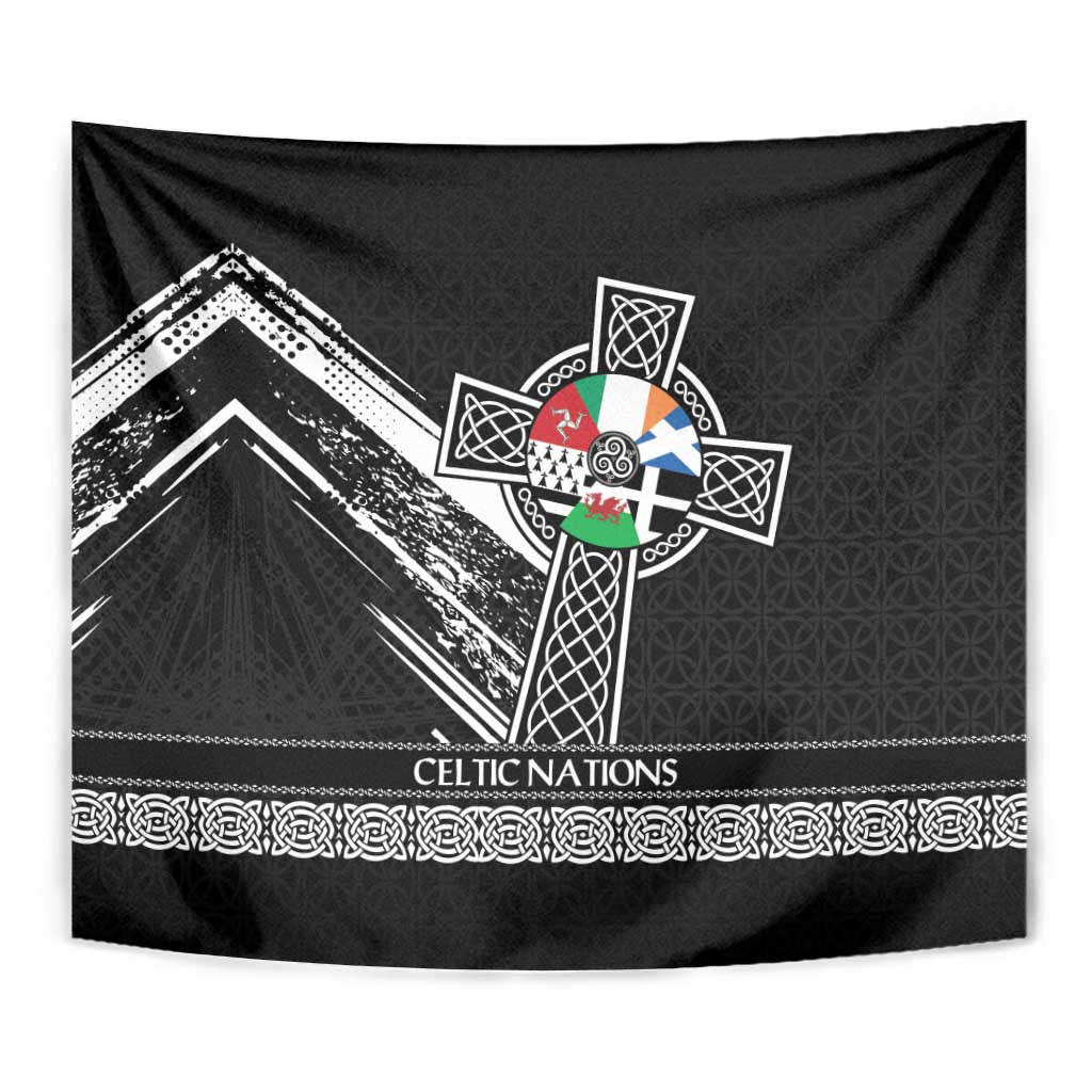Cross Celtic Nations Tapestry Six Celtic Countries Grunge Style - Wonder Print Shop