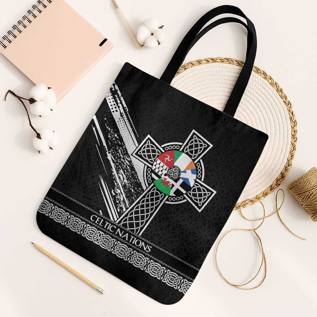 Cross Celtic Nations Tote Bag Six Celtic Countries Grunge Style - Wonder Print Shop
