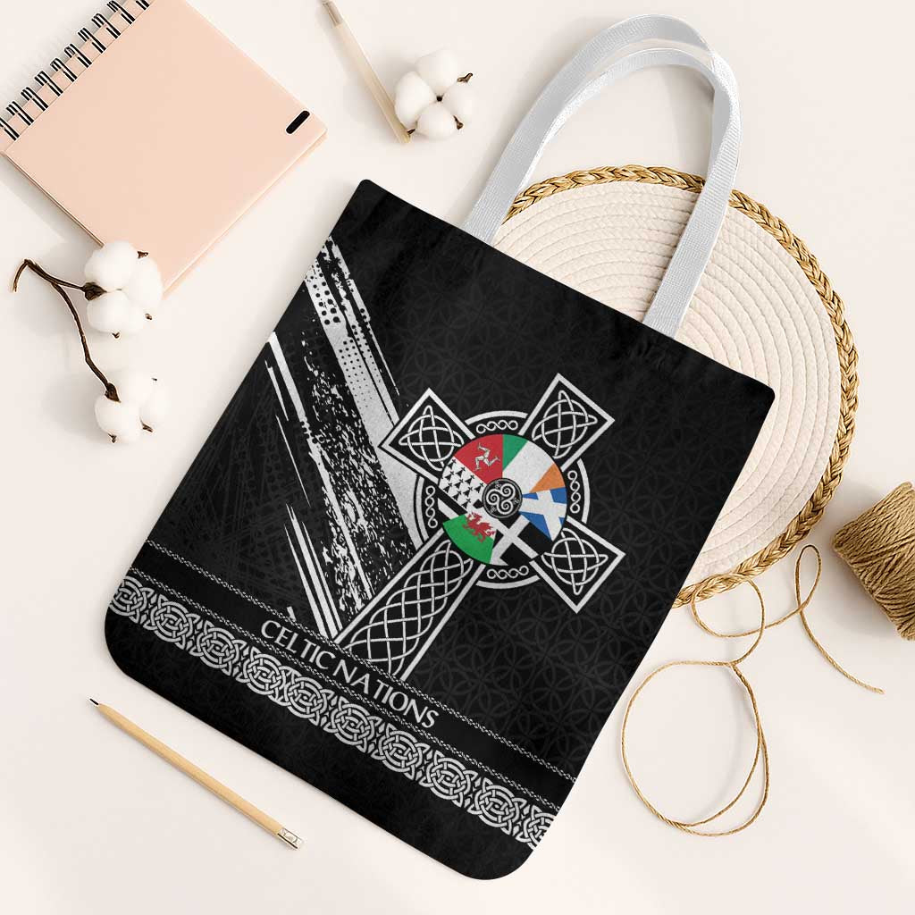Cross Celtic Nations Tote Bag Six Celtic Countries Grunge Style - Wonder Print Shop