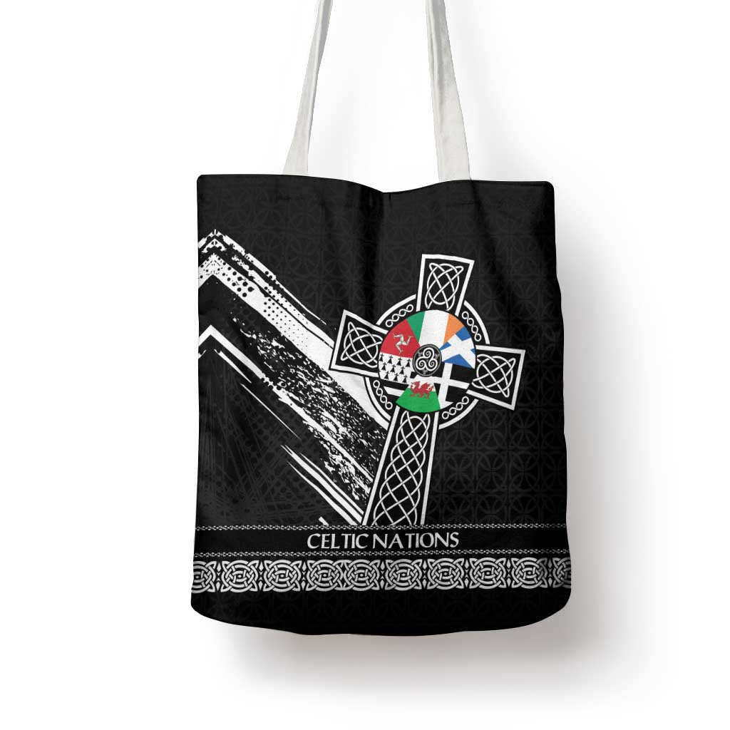 Cross Celtic Nations Tote Bag Six Celtic Countries Grunge Style - Wonder Print Shop