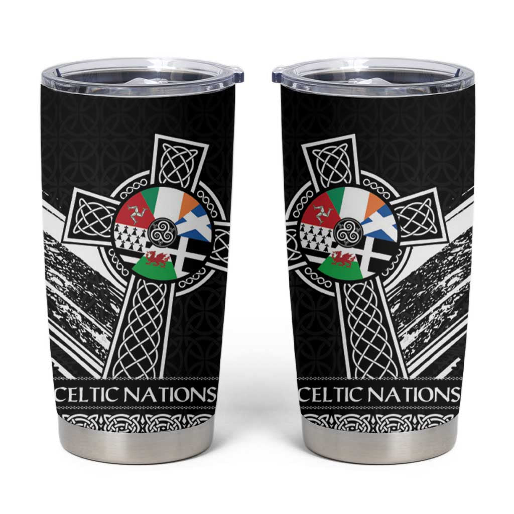 Cross Celtic Nations Tumbler Cup Six Celtic Countries Grunge Style - Wonder Print Shop