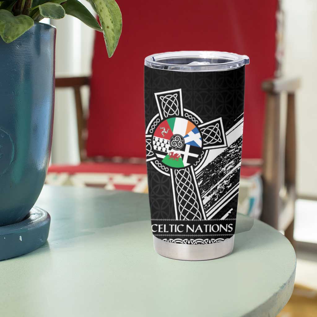 Cross Celtic Nations Tumbler Cup Six Celtic Countries Grunge Style - Wonder Print Shop