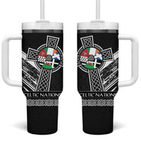 Cross Celtic Nations Tumbler With Handle Six Celtic Countries Grunge Style - Wonder Print Shop
